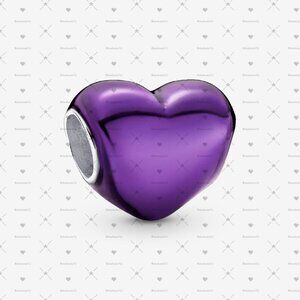 Pandora Metallic Purple Heart Charm